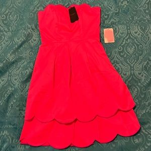 NWT Ted Baker pink dress, strapless or optional strap size 0